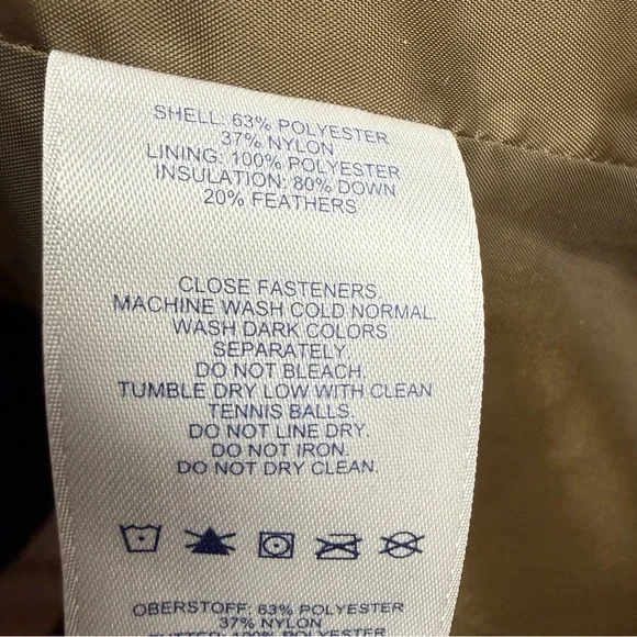 Lands’ End Women’s SZ M Gold Metallic Down Puffer Coat W/ Belt Preppy Office EUC - Picture 4 of 12